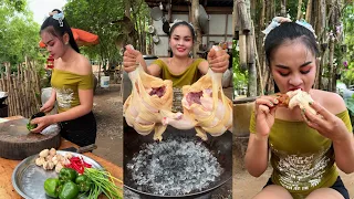 Amazing cooking wash chicken with ice deep fried recipe