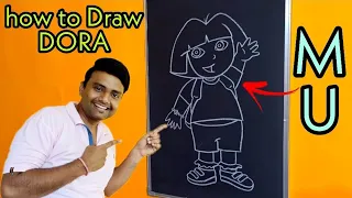 how to draw DORA. very easy dora drawing. simple DORA drawing.