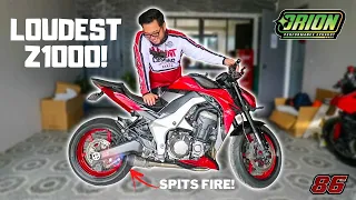 FULL TITANIUM EXHAUST INSTALLED on JMAC KAWASAKI Z1000 | LOUDEST Z1000!!