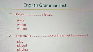 English Grammar Test | working with verbs