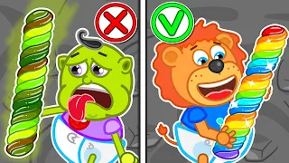 Lion Family | Journey to the Center of the Earth #80. Rainbow Meals | Cartoon for Kids