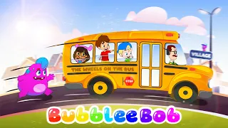 Wheels on the Bus Song | Nursery Rhymes for Kids | BubbleeBob 🚌
