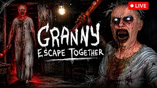 🔴LIVE | Granny Escape Together Gameplay Can We Escape? |Scary Horror Game |No Commentary 4k #USA