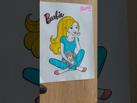 Barbie 🐩 #barbie #barbiegirl #coloring #shorts #kidsvideo