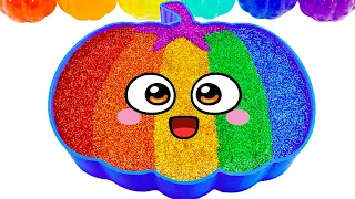 ASMR Slime Video l How To Make Rainbow Pumpkin Bathtub With Glitter Slime | Best Of Yo Yo Idea