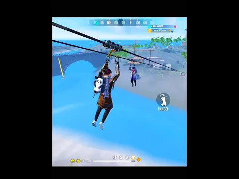 Zipline Battle🤣 देखो यहां पर क्या हुआ😝 Garena Free Fire max #shorts