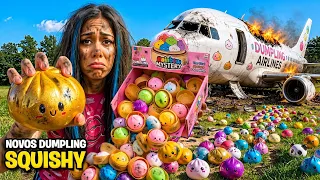 ENCONTREI DUMPLING SQUISHY VIRAIS EM UM AVIÃO ABANDONADO! *achei o dourado?