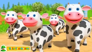5 little COWS Music| #animals  nursery rhymes | Animal Songs