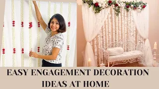 DIY WEDDING DECORATION IDEAS|ENGAGEMENT DECOR WITHIN 1000rs | EASY FLORAL DECORATION AT HOME
