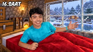 GERÇEKÇİ MINECRAFT'TA 24 SAAT MAHSUR KALDIM!