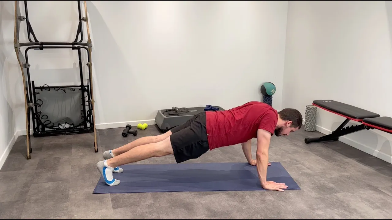 Image Scapular Push Up to Alternating Pike Toe Touch