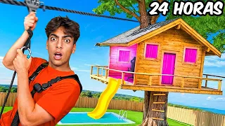 SOBREVIVENDO 24 HORAS NA CASA DA ÁRVORE!