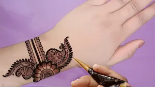 Designer Dulhan Mehndi Design For Back Hands|| Karva chauth Easy And Simple Mehndi Design,