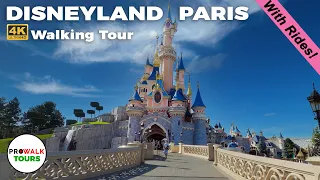 Disneyland Paris Walking Tour 🇫🇷 | Sleeping Beauty Castle, Rides & Park Atmosphere (4K)