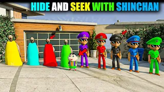 Franklin And Sinchan And Squad Game Playing Hide & Seek In Hindi || Gta 5
