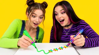 CRAZY SCHOOL HACKS! || Coolest Rainbow Hacks For School Life By 123 GO! Like