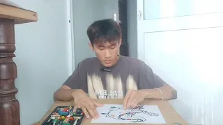 Hướng dẫn tô màu bức tranh cá sấu khổng lồ.