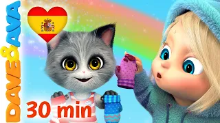 😍Tres Gatitos, El Oso Subió la Montaña y Más Canciones Infantiles | Dave and Ava en Español 😍