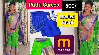 పట్టు చీరలు 500/- Meesho Pattu Sarees below 500/- #meeshosarees