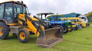 Jcb 3dx loading Mud in TATA Tippers Tractors Swaraj 855 Fe New Holland 3630 Tractor jcb Thar Truck