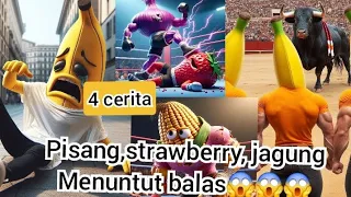 Pembalasan pisang,jagung dan straberry yang telah di aniaya