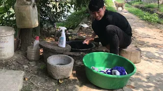 buổi chiều rảnh tranh thủ giặt quần áo dày dép - phạm mạnh vlog