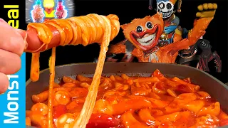 [ Poppy Playtime Prototype's Secret ] Super Hot Spicy Tteokbokki with Buldak Sauce & Cheese! 😱🔥  🌶️🥵