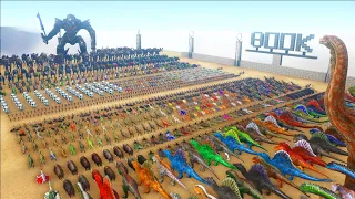 1000 Robots VS 1000 Dinosaurs - 800K SPECIAL COMPARISON | ARK