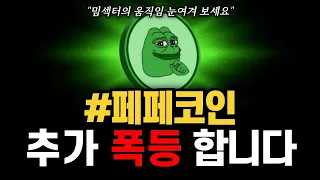 페페코인 추가 상승 가능성! 밈코인 시장과 세력 매집 포인트 공개 #페페코인 #페페코인전망
