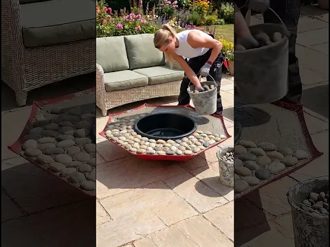 We Turned an Umbrella Into a Concrete Fire Pit!