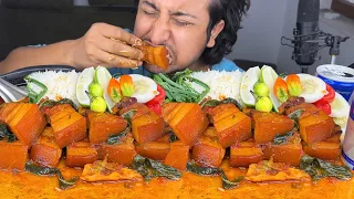 MUKBANG & RECIPE: SPICY PORK FRY RIBS MEAT CURRY WITH BAMBOO SHOOT & KING CHILLI, PORK MEAT RECIPE