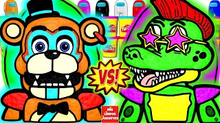 Huevos Sorpresa Gigantes de Five Nights at Freddy's Montgomery Gator VS Glamrock Freddy