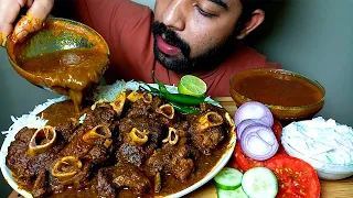 SPICY MUTTON CURRY || RICE WITH CHILLI || RAITA AND MOUNTAIN DEW EATING VIDEO||#HungryPiran