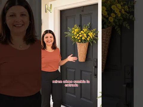 Una canasta, tres formas de decorar la puerta de tu casa 🌼🎄