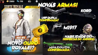 NOVO OURO ROYALE, HABILIDADE DO DESPERTAR DO ANDREW, USP DUPLAS, NOVAS ARMAS, M1014 EVOLUTIVA E MAIS