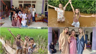 Lebaran Di Kampung + BULE DI SAWAH & MANDI DI SUNGAI 🤣