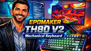 EPOMAKER TH80 V2 Mechanical Keyboard - RGB LEDs, 75% Layout with Programmable Knob