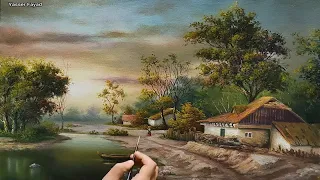 How I Paint Landscape Just By 4 Colors Oil Painting Landscape Step By Step 3 By Yasser Fayad