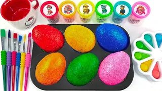 Satisfying Video l How To Make Rainbow Mixing Lollipop Candy Stars FROM 6 Color Slime Cutting ASMR