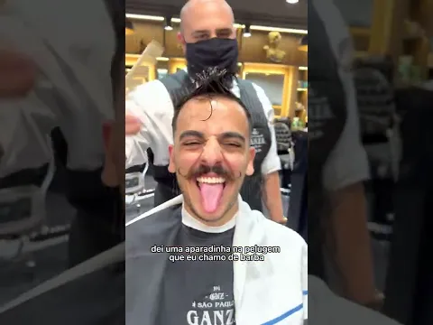 Levei os PARÇAS DO MUSTACHE na Barbearia Ganza #shorts