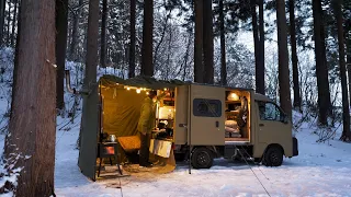 【冬キャンプ】−7℃ 山奥の森で過ごすBASE CAMP 岩手 backyard camp バックヤードキャンプ 薪ストーブ Relaxing nature sounds ASMR Mt.SUMI