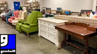 GOODWILL FURNITURE ARMCHAIRS SOFAS TABLES DECOR DINNERWARE SHOP WITH ME SHOPPING STORE WALK THROUGH