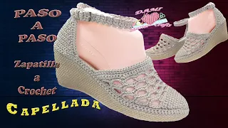 🌈 ZAPATILLA/Cuña/Plataforma tejida a CROCHET, "Capellada" VIDEO 1/3 , ¡ TIPS IMPORTANTES de conocer!