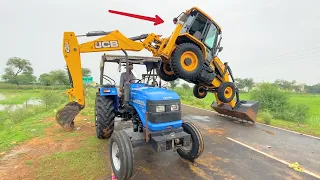 JCB 3dx Doing Stunt | Washing My Tractors Sonalika Di 60 Rx | Eicher 485 | Eicher 242