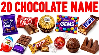 Learn 20 Chocolate Names 🍫 | 20 चॉकलेट के नाम | English & Hindi | Kids Learning