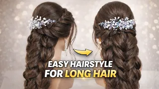 Easy hairstyle for long hair. Braided hairstyle.