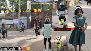 unexpected reaction🥰தங்கச்சியை கூட்டிட்டு வரschool ku cycle எடுத்துட்டு போயாச்சுIyo enna oru smile☺️