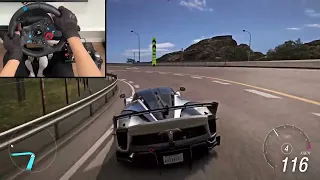 Ferrari FXX-K Evo 2018 vs Hyper Cars | Forza Horizon 6 | Steering Wheel Gameplay