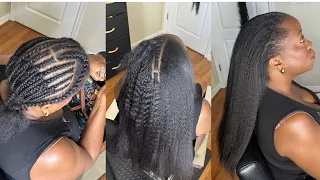 #596. YOU CAN’T TELL ITS NOT HER HAIR ; YWIGS , KINKY STRAIGHT HUMAN CROCHET HAIR 