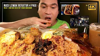 G!L4! 1 JAM da SOLD OUT Nasi Lemak Beratur jam 4 Pagi ! (Mukbang Malaysia)
